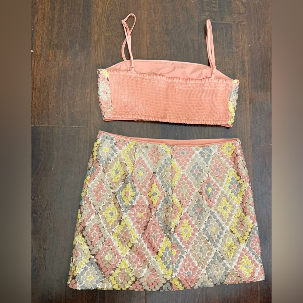 Caroline Constas Diamond Pattern Sequin 2-Piece C… - image 6